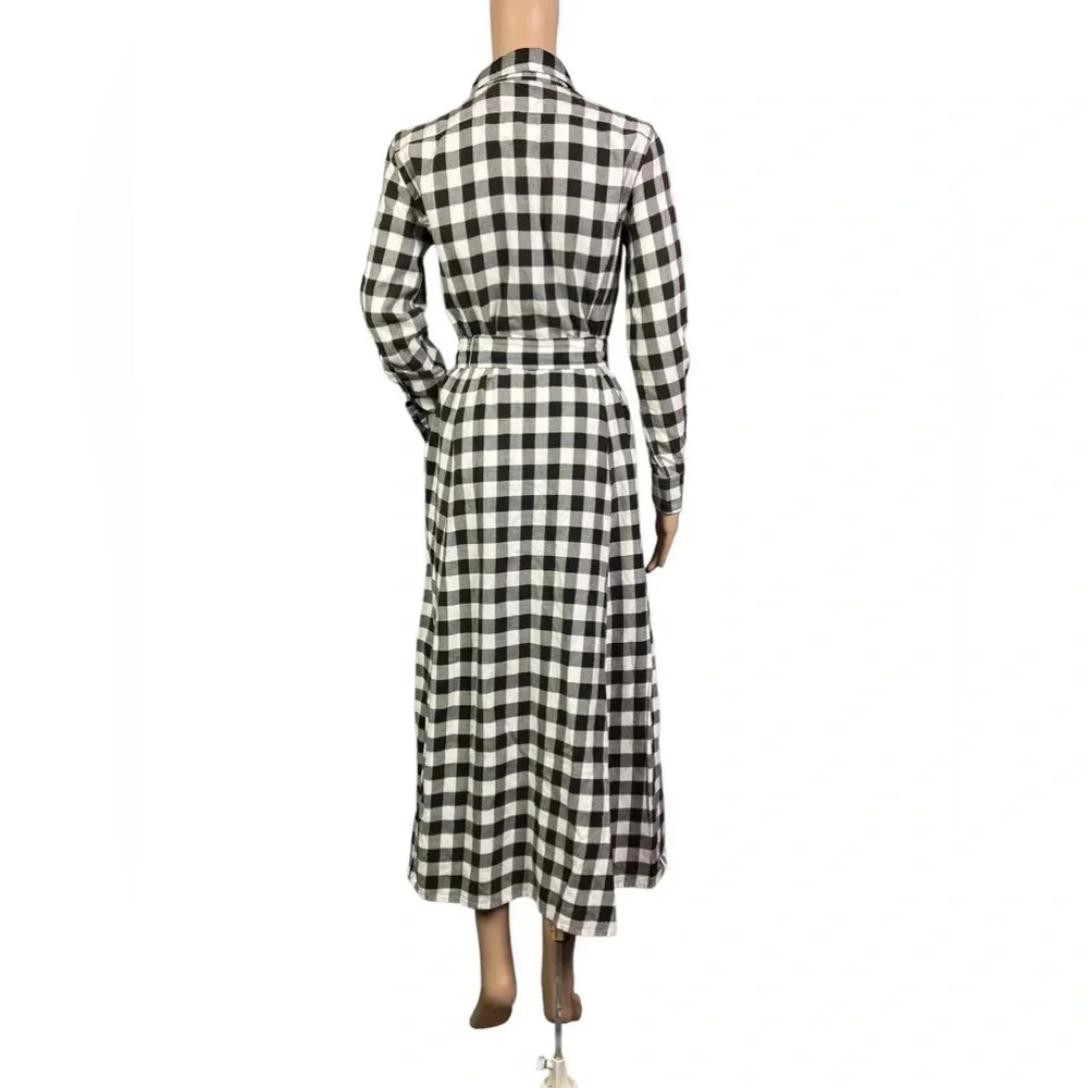 NWT Polo Ralph Lauren Shirtdress Womens Size 0 Check Buffalo Belted Twill - Picture 3 of 12